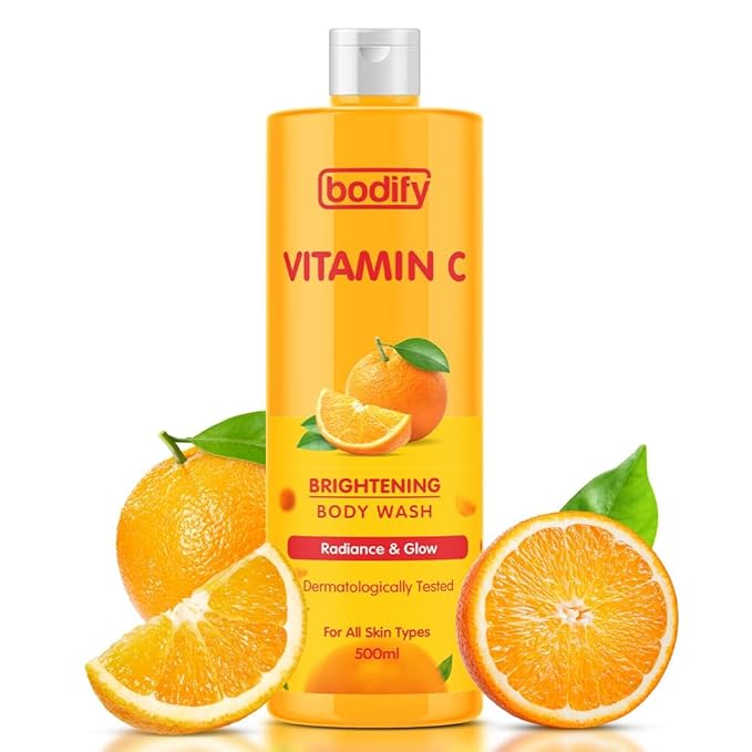 Bodyfy Vitamin C Brightening Body Wash 500 Ml | Radiance &amp Glow|Paraben Free | All Skin Types