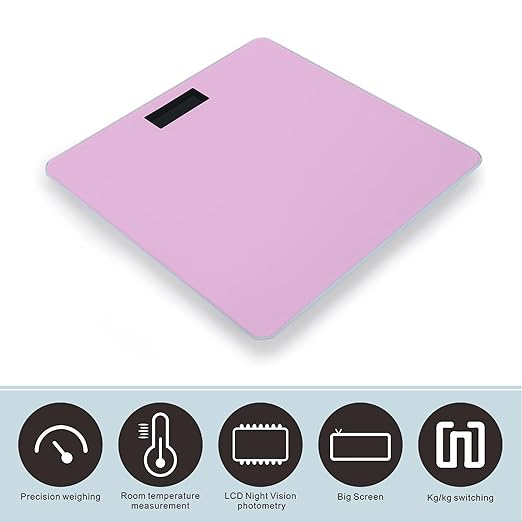 Automatic Switch Digital Bathroom Weighing Scale Smart Scale for Body Weight Pink