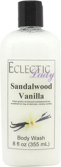 Eclectic Lady Liquid Pearl Body Wash - Sandalwood Vanilla Scent 3-in-1 Use For Bubble Bath Hand Soap &amp Body Wash Phthalate-Free Sandalwood Vanilla Fragrance Handcrafted in USA (8 oz)