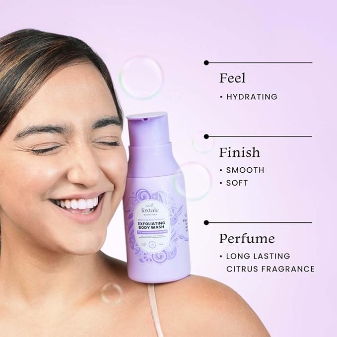 Foxtale# ..2% Salicylic Acid Exfoliating Body Wash with Zinc PCA | Reduces Body Acne Straw-berry Skin &amp Ingrown Hair | Texture in 28 Days | Body Wash for Men &amp Women | Shower Gel | 250 ml