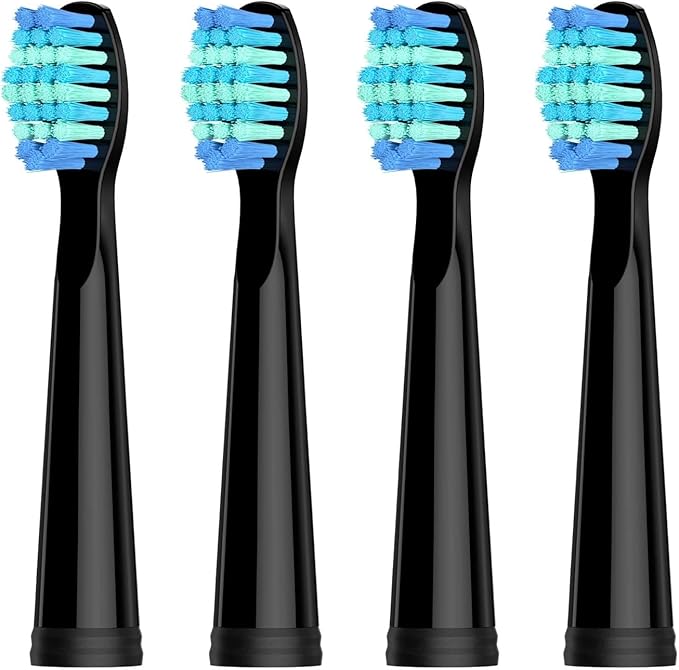 Compatible SG-D010 Replacement Brush Heads for SG-575 SG-958 and SG-551 Electric Toothbrush - Soft Bristles Deep Clean(SG-D020Black)