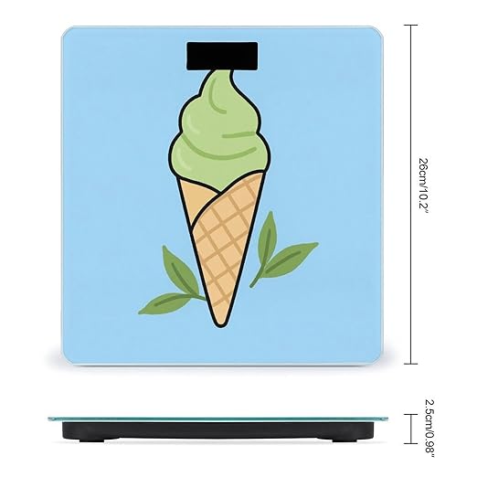Ice Cream Cone Weight Scale Large Digital Bathroom Scales with Bright LED Display Non Slip Digital Scale and Step On Fashion Weighing Machine for Body