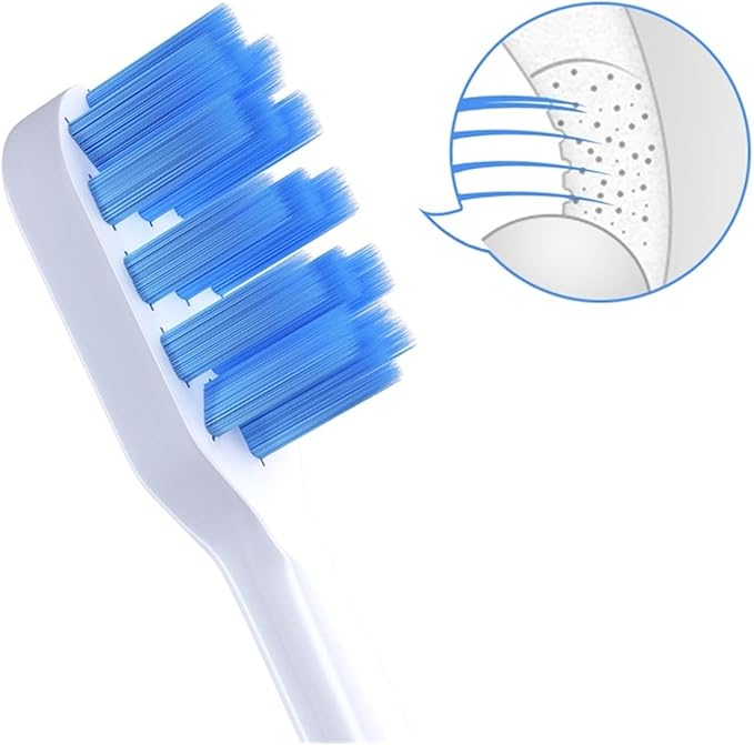 4/10Pcs/SetCompatible for T300/T500 Replacement Brush Heads Electric Toothbrush Protect Soft Nozzles Bristle(10Blue-D)