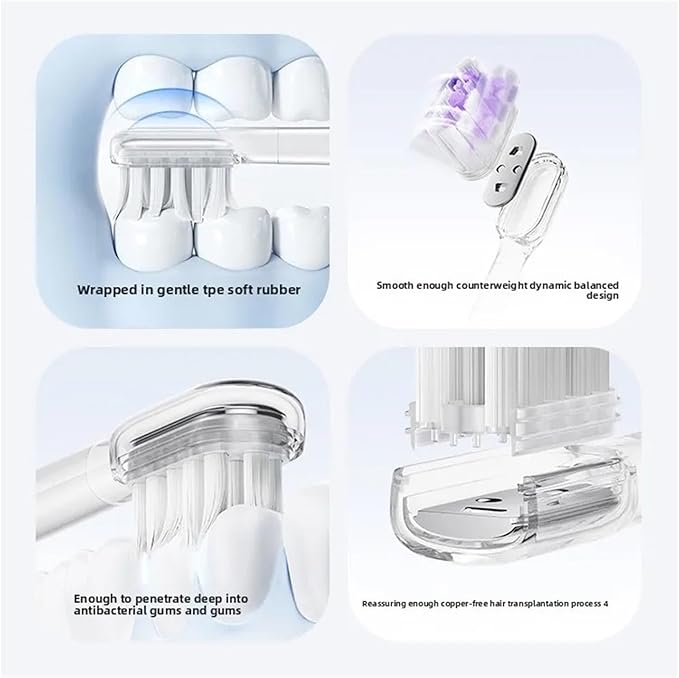 Compatible for Laifen Electric Toothbrush Head LFTBO1-S LFTB01-P ABS LFTB01-A Oscillation &amp Vibration(Standard Clean x3)