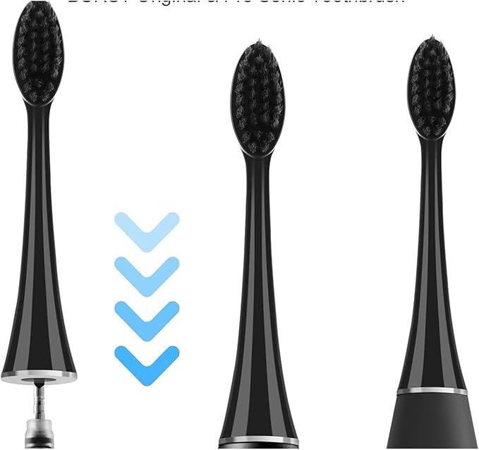 10 Replacement Brush Heads for Burst Pro Electric toothbrushes Soft Charcoal bristles with dust caps(5pcs Pink)