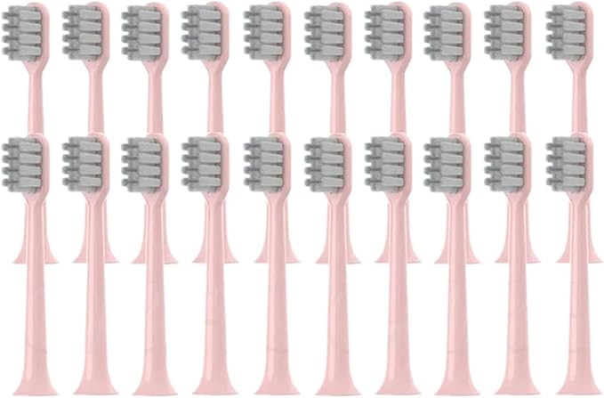 Replacement Toothbrush HeadCompatible for Q-05/Y2 Electric Heads Soft Bristle Whitening Brush(20PCS Pink)