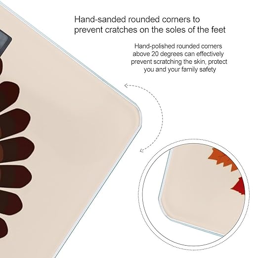 Maple Leaf Dark Brown TurkeyScale for Body Weight with LCD High Precision Weighing Scales Fashion Sturdy Tempered Glass Weight Scales Easy-to-Read Digital Bathroom Scale for Daily 400lb