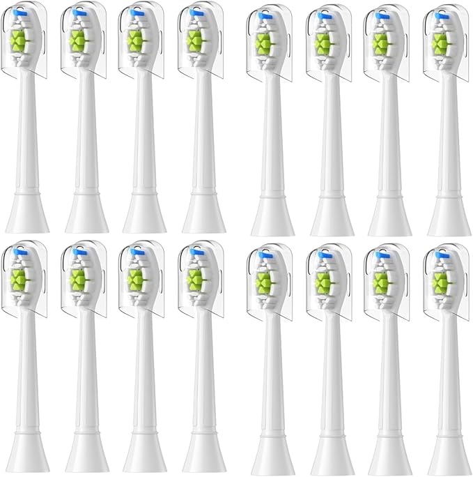 4/8/12/16pcs Replacement Toothbrush Heads Compatible for Philips Sonicare Soft Electric Brush Head 4100 6500 6100 7500 5(16pcs White)