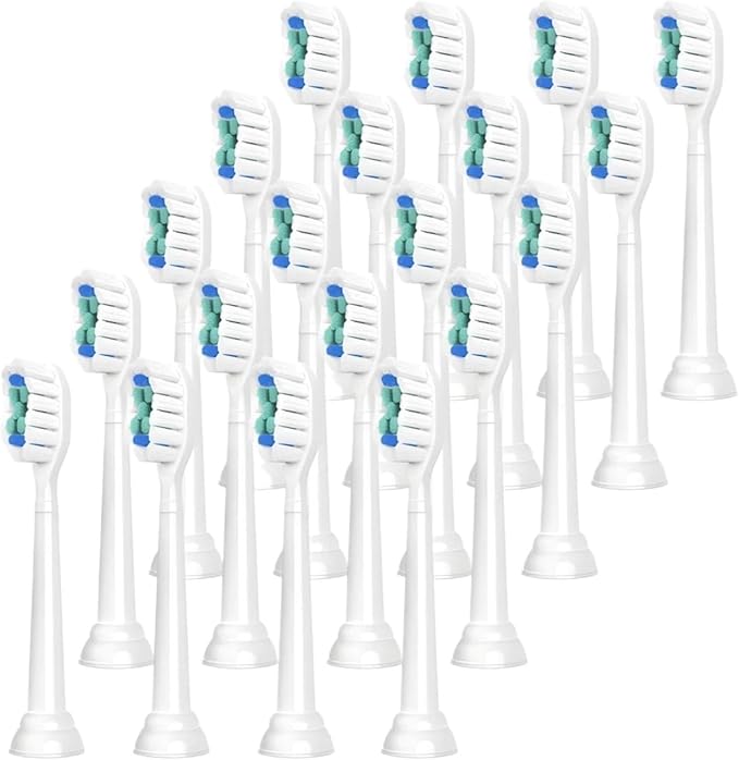 Compatible for 20 Pcs Replacement Brush Heads Compatible with Electric Toothbrush Head with Bristles(White-20 Pcs)