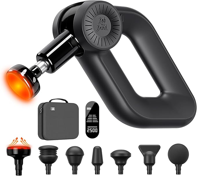 BOB AND BRAD D6 Pro Plus Massage Gun with Heat Deep Tissue Percussion with 16mm Amplitude Professional Muscle Massager Gun for Athletes Quiet Electric Handheld Massager