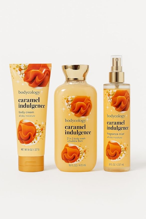 caramel indulgence body wash cream &amp fragrance mist (8 fl oz /227 g) 16 fl oz 470ml (8 fl oz 237 ml) pack of 3