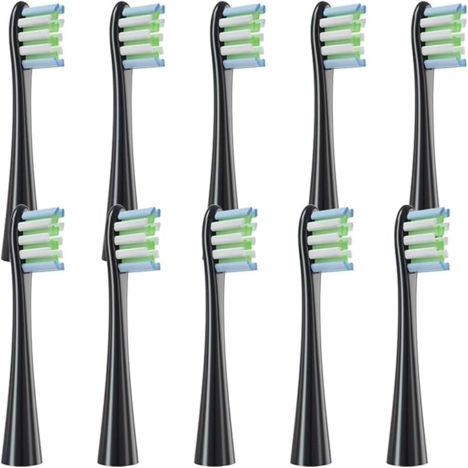Compatible for Replacement Brush Heads for X/X PRO/ Z1/ F1/ One/Air 2 /SE Toothbrush Soft Bristle Nozzles Refill(10Black)
