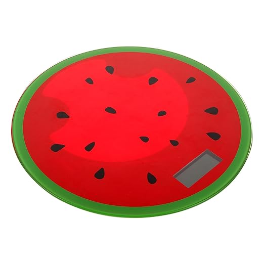 FRCOLOR Cartoon Watermelon Digital Weight Scale Mini Tempered Bathroom Scale Read Display Accurate Measurement for Home Use Fun Summer Design