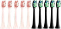 10PCS Replacement Brush Heads Compatible for HX6930 HX6064 Sonic Electric Toothbrush Soft Bristle Nozzles No Metal(5BlackPink)