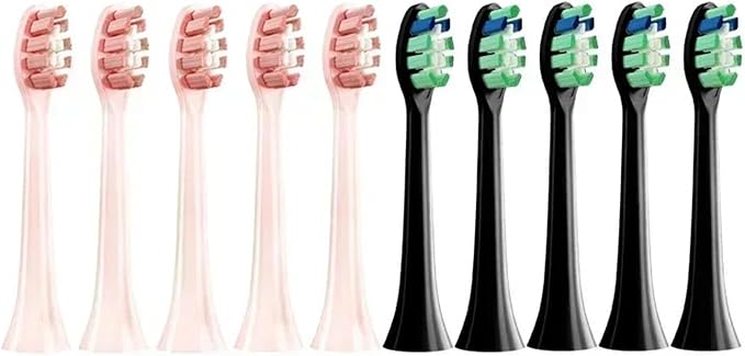 10PCS Replacement Brush Heads for HX6930 HX6064 Sonic Electric Toothbrush Vacuum Soft(5BlackPink)