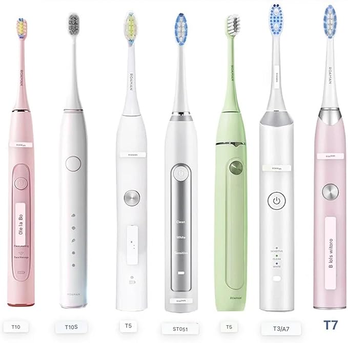 16pcs Replacement Toothbrush HeadsCompatible for ROAMAN T3/T5/T10/T10S/T20/E7/V5(16pcs White)