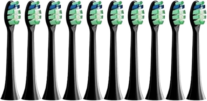 10PCS Replacement Brush Heads for HX6930 HX6064 Sonic Electric Toothbrush Vacuum Soft(10Black)