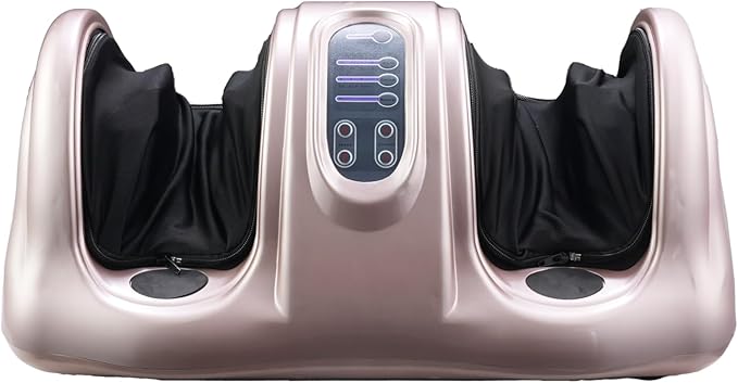 FLEXISPOT Premium Shiatsu Foot Massager with Remote Control – Deep Kneading &amp Rolling Therapy for Feet Ankles Calves and Legs – Pain Relief &amp Circulation Booster for Home and Office (Rose G