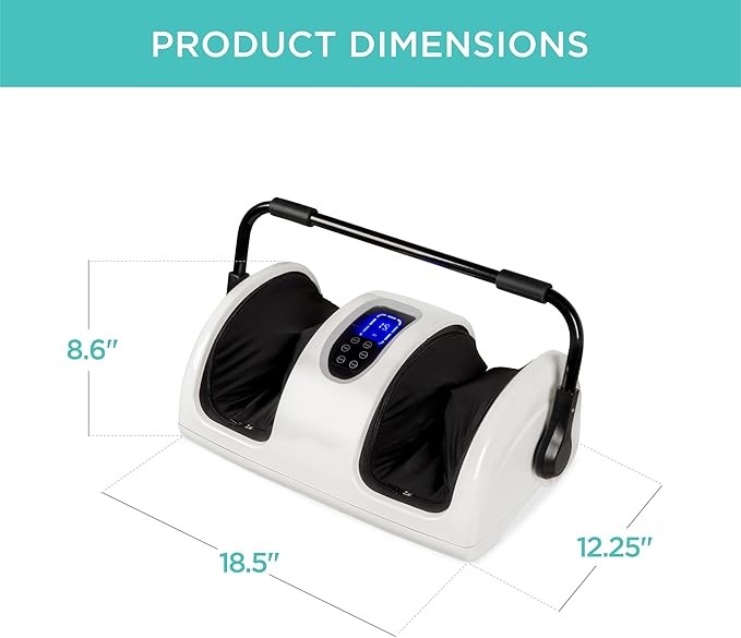 Best Choice Products Heated Shiatsu Foot Massager for Pain Relief Plantar Fasciitis Neuropathy Blood Circulation w/Compact Design - Pearl White