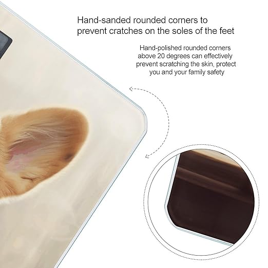 Cute Corgi Weight Scale for Body Weight Digital Bathroom Scale High Capacity Accurate Digital Weighing Scales and Easy-to-Read on Backlit LCD Display Scales