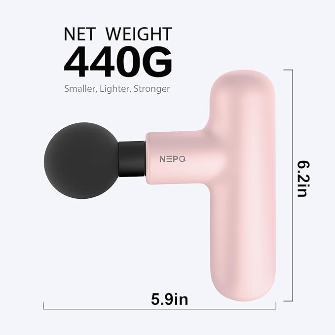 Mini Massage Gun SK6 Fascial Gun Portable Deep Tissue Percussion Muscle Back Head Massager for Pain Relief with 4 Massage Heads 4 Speed High-Intensity Vibration Rechargeable (Pink)