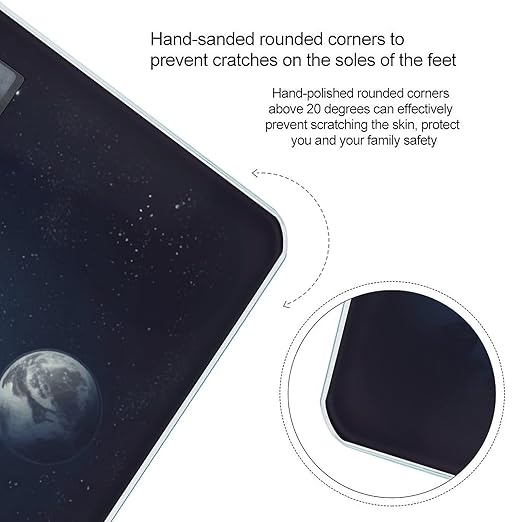 Astronaut Space Bathroom Scale Rounded Smart Scale for Body Weight Automatic Power On/Off Weight Scales Accurate Bathroom Digital Scales for Pet Home Bedroom Kitchen