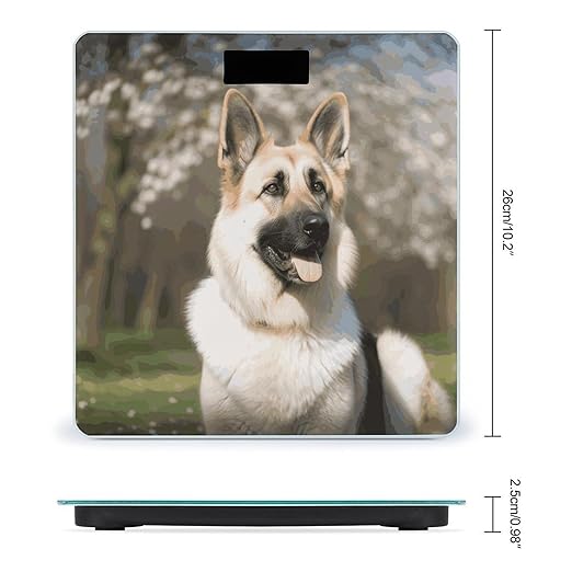 German Shepherd Dog Smart Scale for Body Weight Accurate Bathroom Scale with LED Display Digital Weight Scales Weighing Machine High Precision Scales for Bath Home