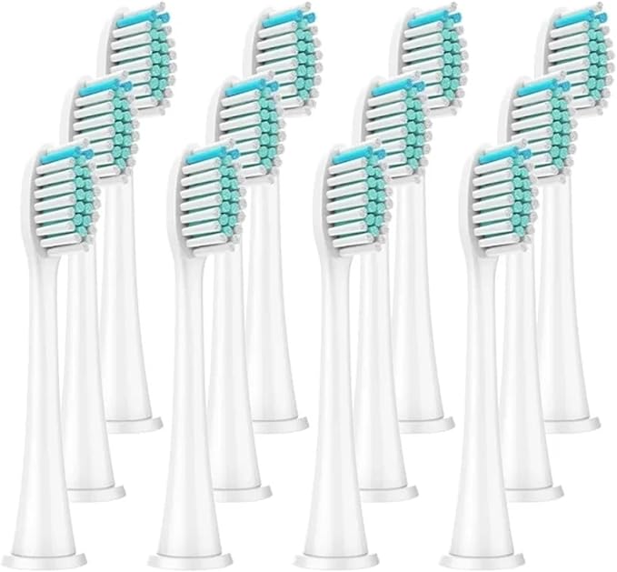 Replacement Toothbrush Heads Compatible for Phili Sonic Care Electric Handles(12pcs White)