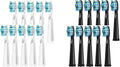 Replacement Toothbrush Heads Compatible for Seago SG-575/507B/551/958/908/909/917/610/659/719/910/548 Electric Toothbrush(Black 10 White 10pcs)