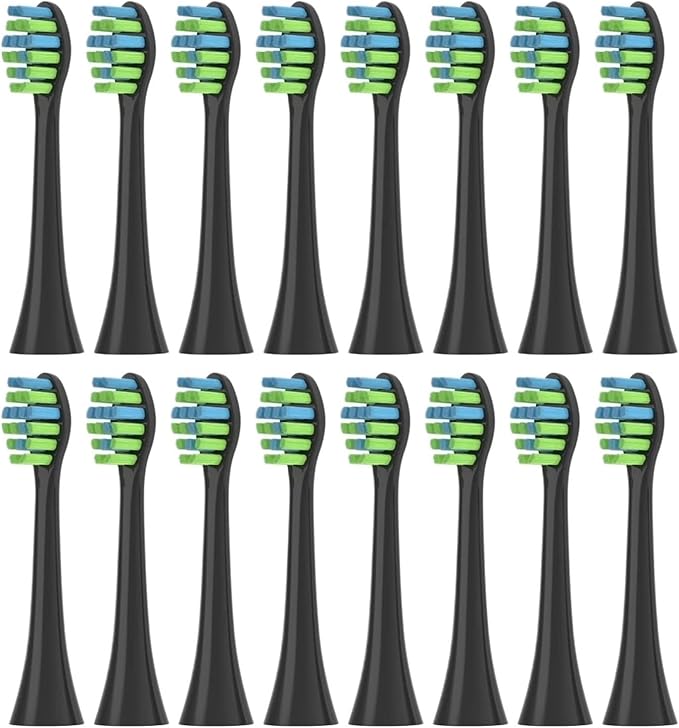 Replacement Brush Heads for 7AM2M AM101/AM105 Toothbrush Vacuum Soft Bristle Nozzles4/8/16PCS(16pcs Black)