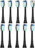 Replacement Toothbrush Heads ONLY Compatible with Totpset D32 Sonic Toothbrush - Black 10 Pack