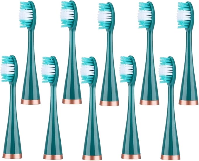 10/8pcs Electric Toothbrush Replacement HeadsCompatible for LC-H156/M07 Smart Tooth Brush Replace Heads(Green)
