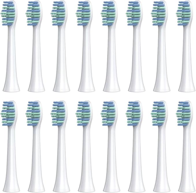 16pcs Toothbrush Head Compatible for SOUNESS Electric SN903/SNK01/SN601/SN801/ST903/ST901/ST905/ST802/SN-P1(16white Cleaning)