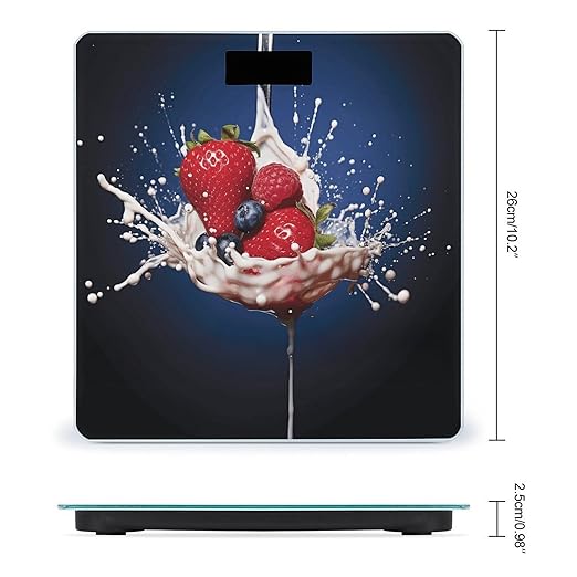 Fruit in Spoon Bathroom Scale for Body Weight Bathroom Weighing Scale with Backlit LCD Display Highly Accurate Measures Weight Up to 180kg
