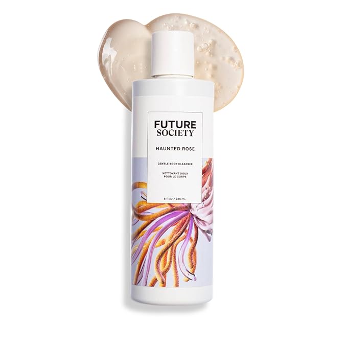 Future Society Haunted Rose Body Wash - Luxury Smoky Floral Scented Body Cleanser with Notes of Black Pepper Rose Amber &amp Sandalwood - Gentle Moisturizing Cleanser - Scented Shower Gel - 8oz