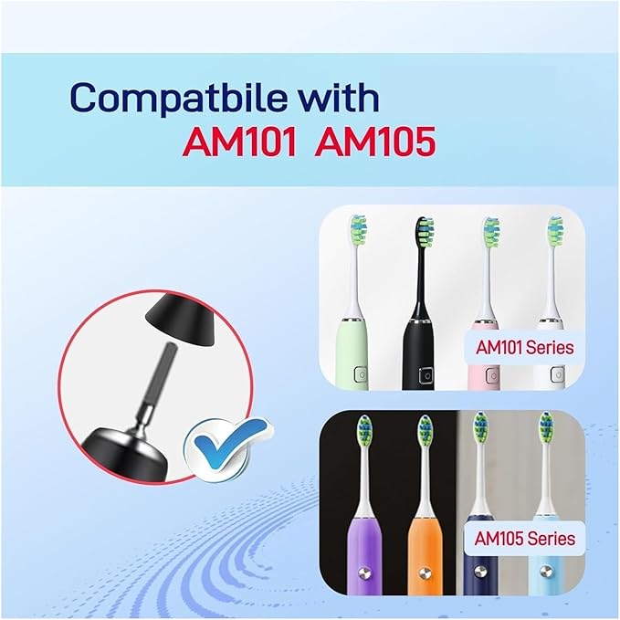 16PCS Replacement Brush Heads Compatible for 7AM2M AM101/AM105 Toothbrush Vacuum Soft Bristle Nozzles(16pcs White)