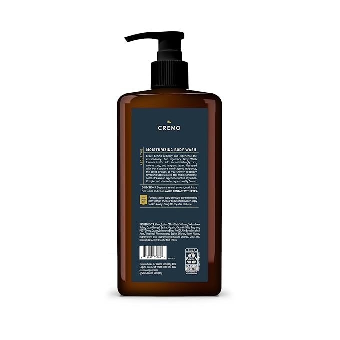 Cremo Rich-Lathering Palo Santo Body Wash for MenNotes of Bright CardamomDry Papyrus and Aromatic Palo Santo32 Fl Oz(Pack of 2)