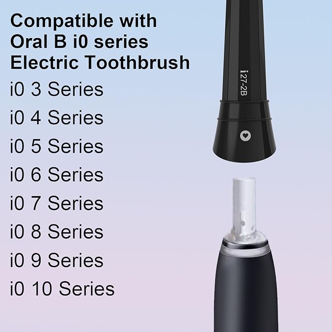 12PCS iO Replacement Heads Compatible with Oral b iO 2/3/4/5/6/7/8/9/10 Series Electric ToothbrushGum Care Toothbrush Head Compatible with Oral b iO Replacement HeadsBlack
