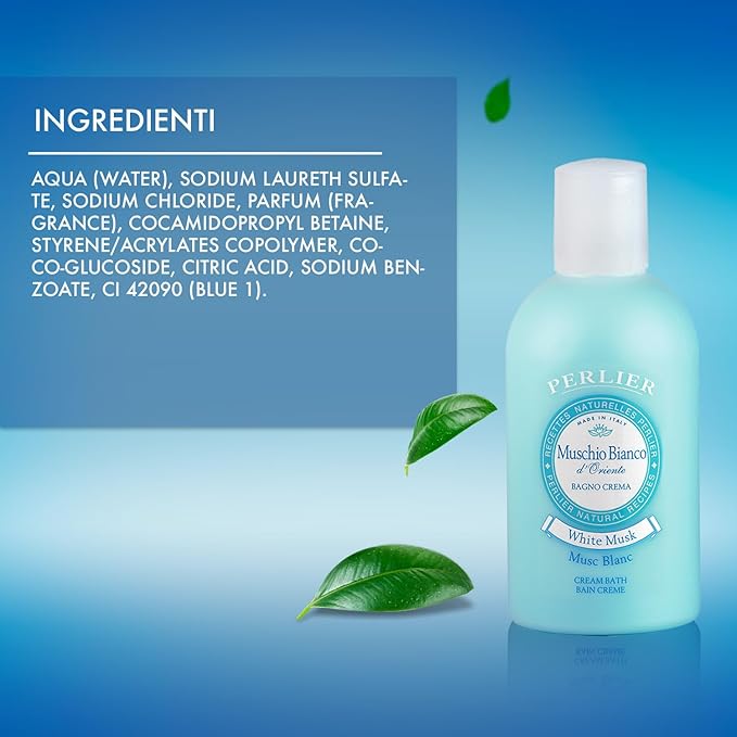 Perlier White Musk Bath Cream - Natural &amp Calming Aromatherapy Bubble Bath For Women And Men - Rich Foaming Formula Provides Deep Moisturization And Hydration For All Skin Types (16.9 Fluid Oz.)