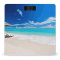 White Beach Tropical Sea Bathroom ScaleHighly Accurate Digital Weighing Machine for People Bright LED Display Weight Scale for The Aldult Home Use