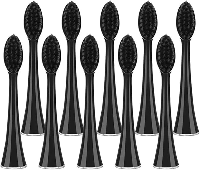 10PCS Whiting Bamboo Charcoal Brush Heads Compatible for Burst Seago S9 Adults Electric Toothbrush(10pcs)