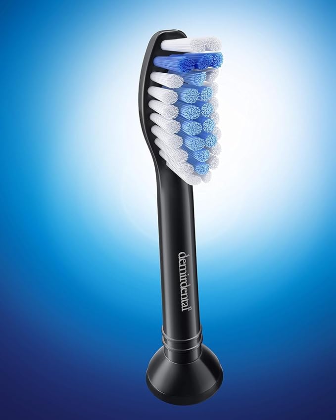 Toothbrush Heads Sensitive Compatible with Philips Sonicare Toothbrush Heads - Soft Replacement Heads for Sensitive Gums and Teeth - Gentle Brush Heads - Black - Replaces HX6058b - 8 Pack