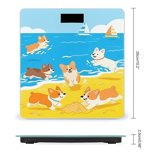 Cute Dogs Weight Scale Cute Bathroom Scale for Body Highly Accurate Digital Weighing Machine for People Compact LCD Display Scales with Sturdy Toughened Glass Scales
