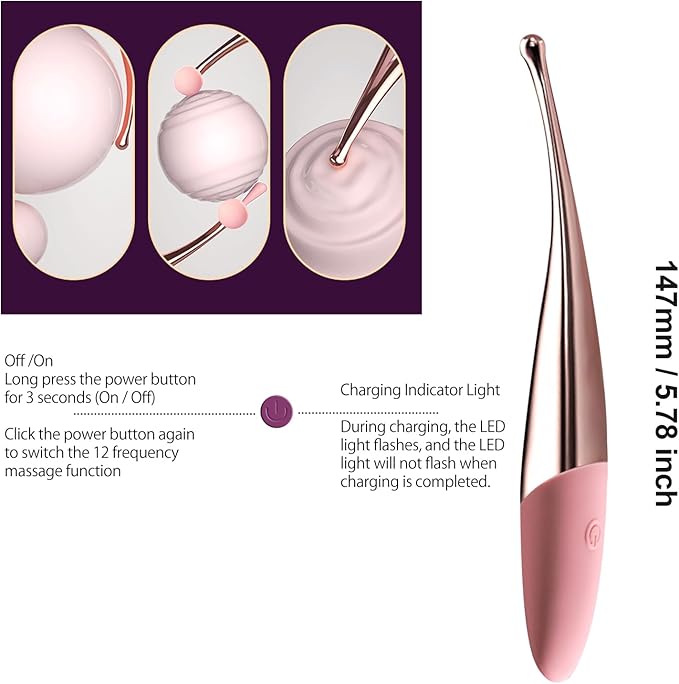 CHARMING Personal Eye Massager with Waterproof Vibration for Full Body Massage Use Promotes Essence Absorption Relieves Fatigue - Pink