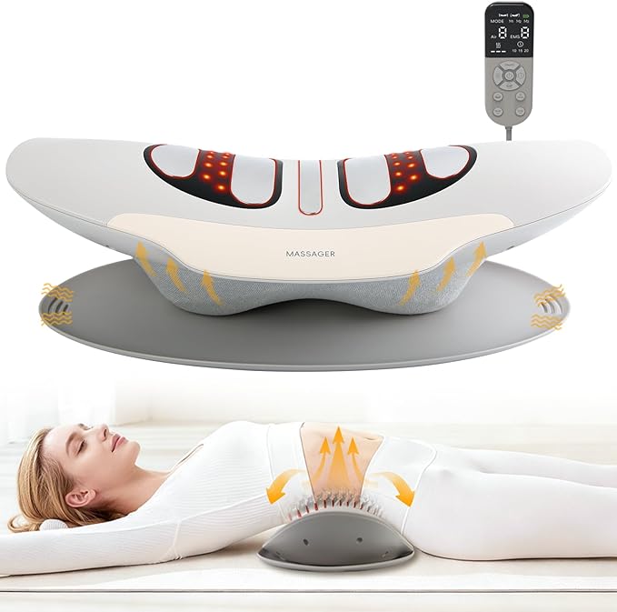 Electric Lumbar Traction Device Multifunctional Spinal Decompression Device with Dynamic Airbag Traction 8-Level Electrotherapy 3-Level Heat Therapy Vibration Massage