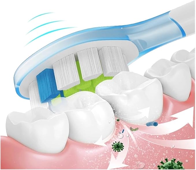 8Pcs Replacement Brush Heads Compatible for Philips HX6064 HX6930 HX6730 Sonic Electric Toothbrush Vacuum 4100 6500 6100 5300(PS Green)