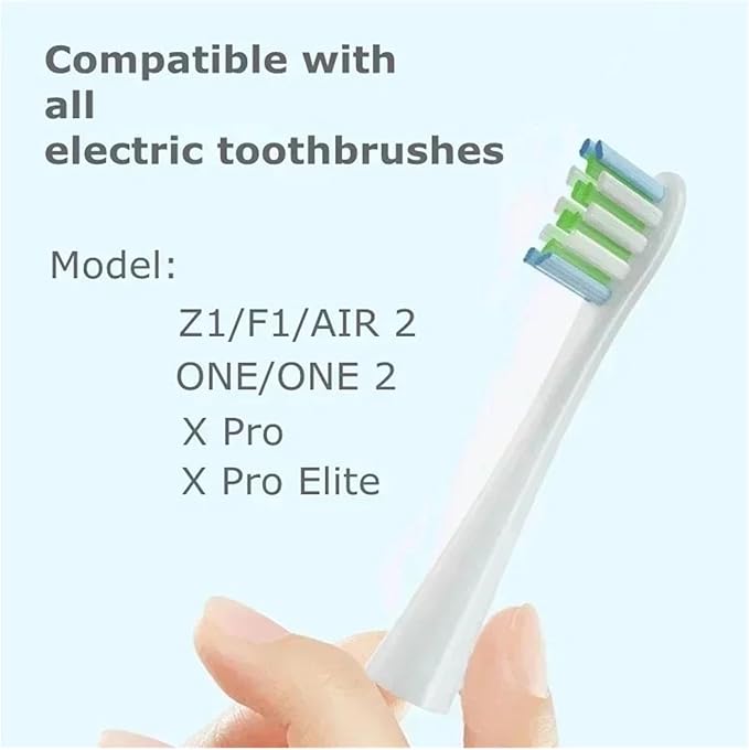 Replacement Brush HeadsCompatible for Oclean X/X PRO/Air 2 /SE / Z1/ F1/ OneDuPont Deep Cleaning Nozzles Sonic Soft Vacuum Bristle Heads(8grey 8blue)