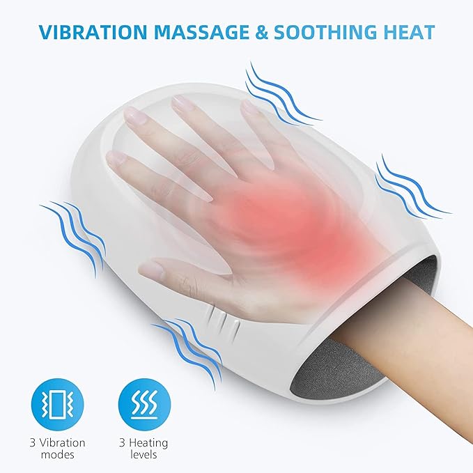 COMFIER Hand Massager with Heat and Compression Cordless Hand Massager for Arthritis and Carpal Tunnel Gifts for Mom Dads Women and Men