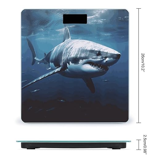 Great White Shark Smart Scale for Body Weight Accurate Bathroom Scale with LED Display Digital Weight Scales Weighing Machine High Precision Scales for Bath Home