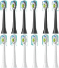 8/12pcs Replacement Toothbrush Heads Compatible for Philips Sonicare Electric Brush Head 4100 6500 6100 7500 5(6White 6Black)